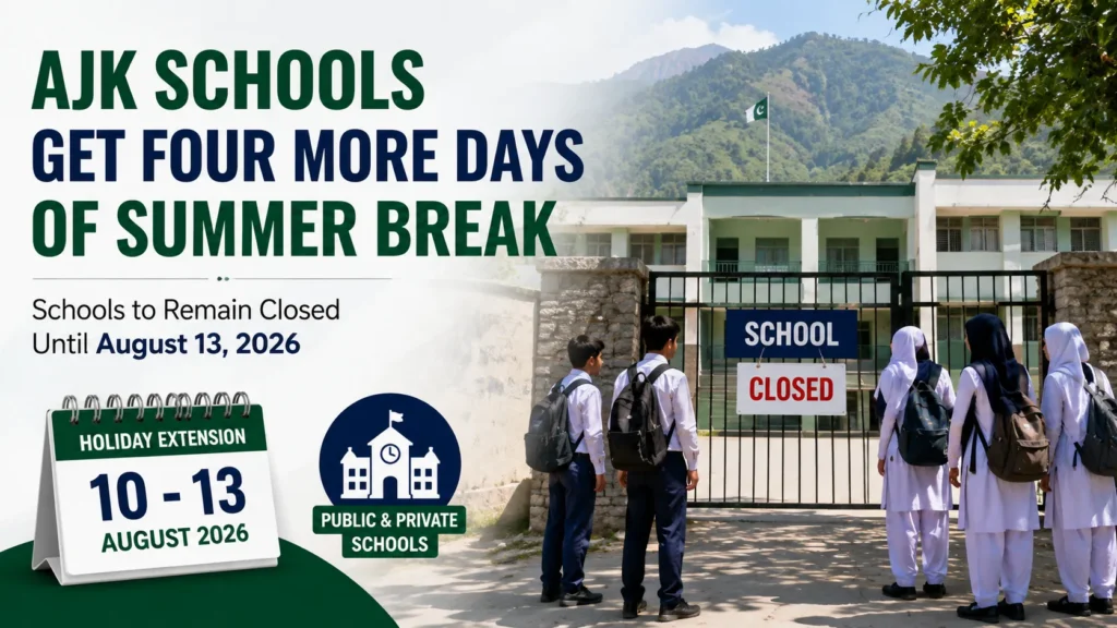 AJK Schools Get Four More Days of Summer Break
