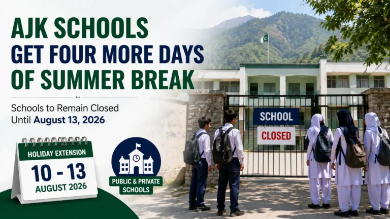 AJK Schools Get Four More Days of Summer Break