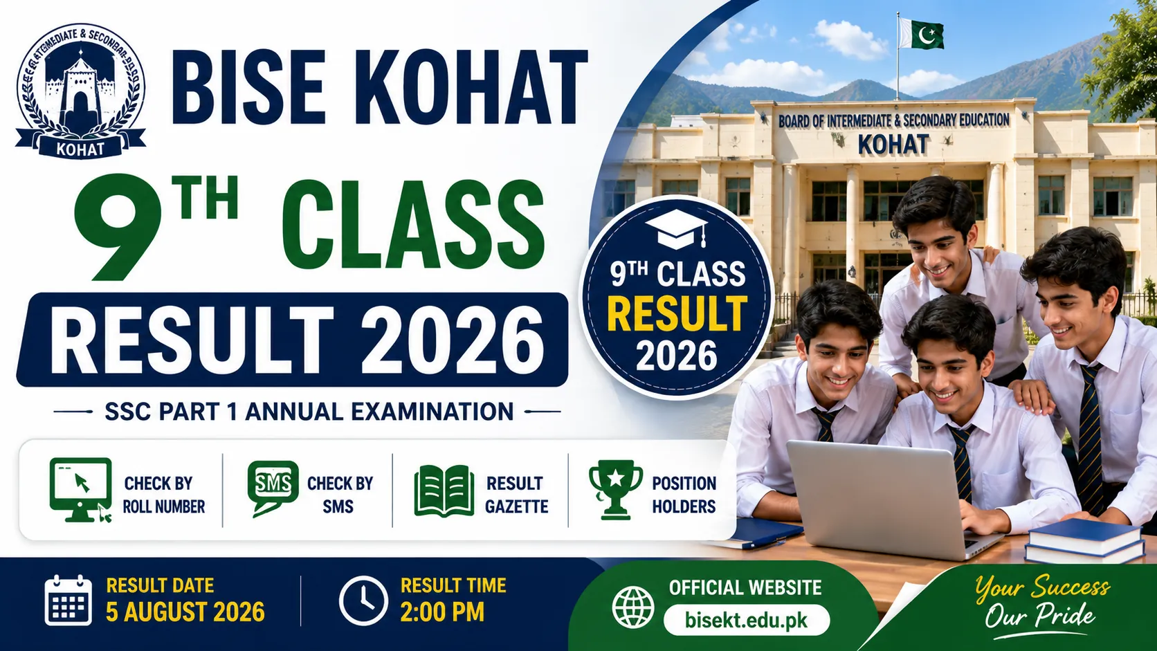 BISE Kohat Result Statistics for SSC Students