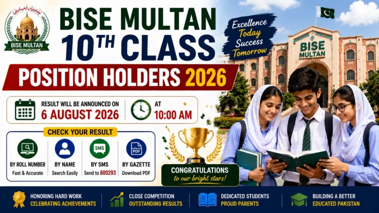 BISE Multan 10th Class Position Holders 2026 Announced Ahead of Matric Result