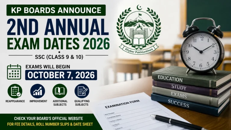 KP Boards SSC 2nd Annual Exams 2026 to Begin on October 7