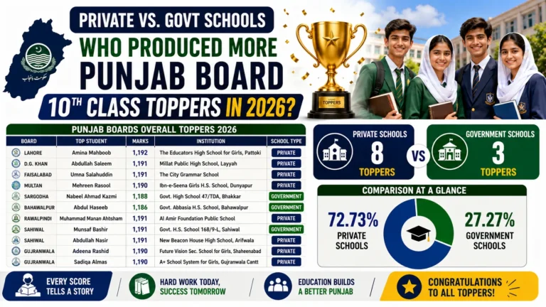 Private vs Government Schools: Which Produced More Punjab Board 10th Class Toppers in 2026?