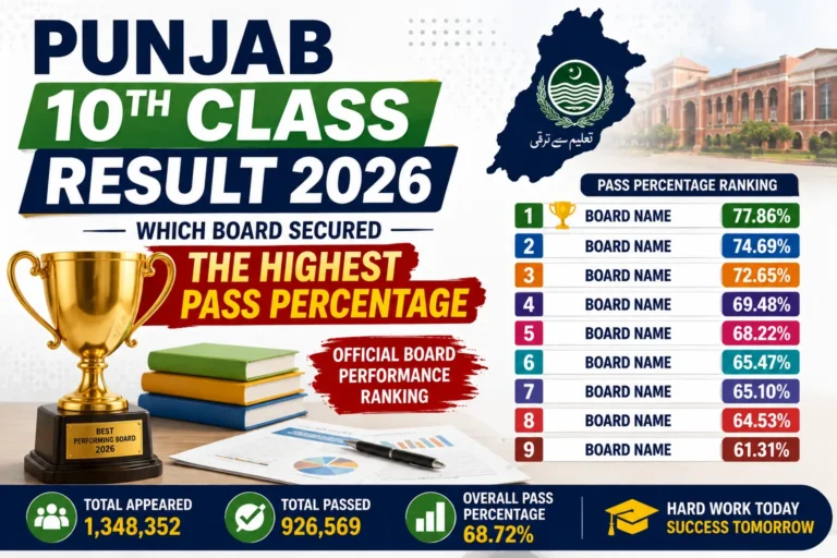 Punjab 10th Class Result 2026 Best Performing Board Official Ranking