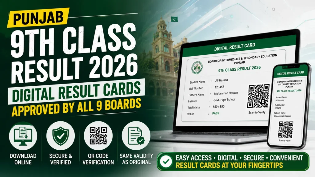 Punjab 9th Class Result 2026 Gets Digital Result Card System