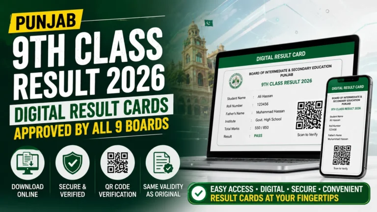 Punjab 9th Class Result 2026 Gets Digital Result Card System