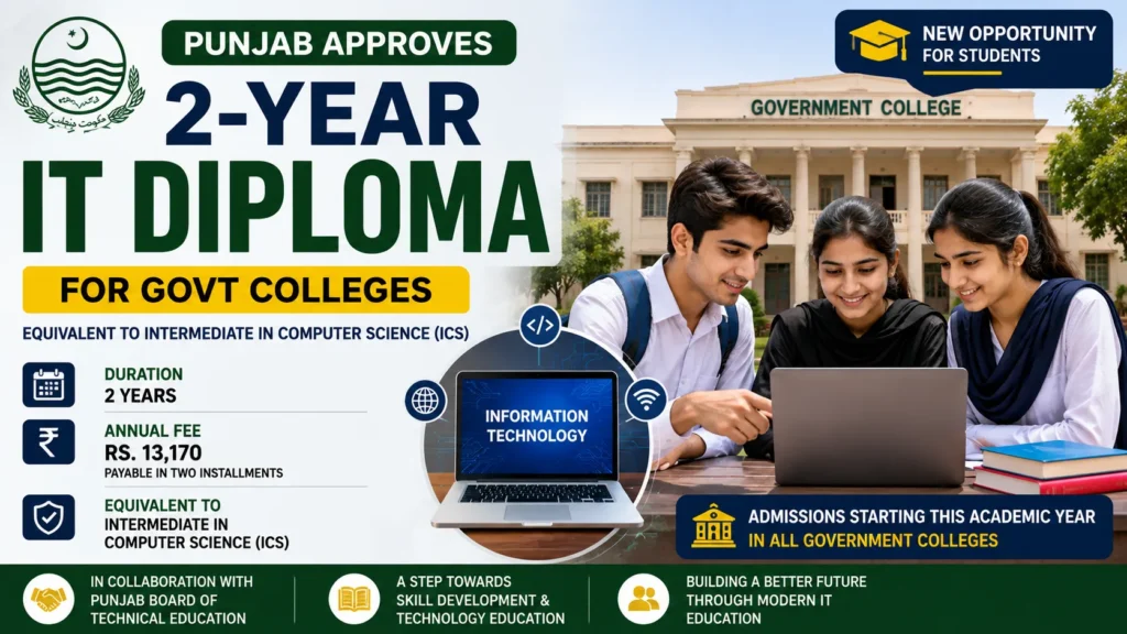 Punjab Government Colleges to Start Two-Year DIT Programme