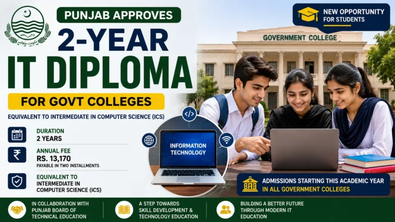 Punjab Government Colleges to Start Two-Year DIT Programme