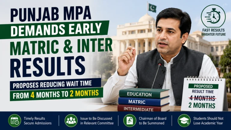 Punjab MPA Calls for Faster Matric and Inter Results