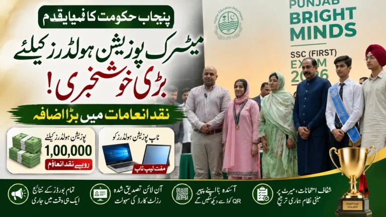 Punjab Matric Position Holders to Receive Rs100,000 Cash Prize and Free Laptops