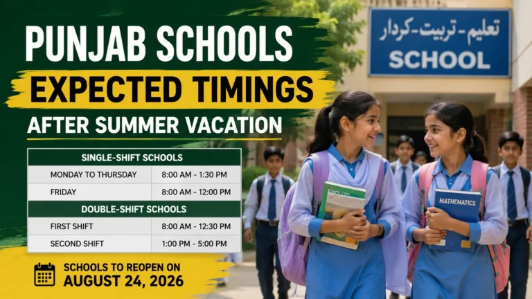 Punjab Schools Expected Timings After Summer Break