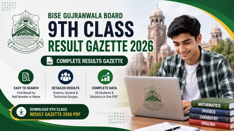 BISE Gujranwala 9th Class Result Gazette 2026 – Download Complete PDF