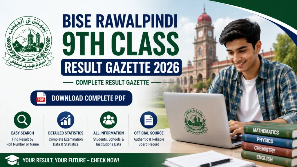 BISE Rawalpindi 9th Class Result Gazette 2026 – Complete PDF
