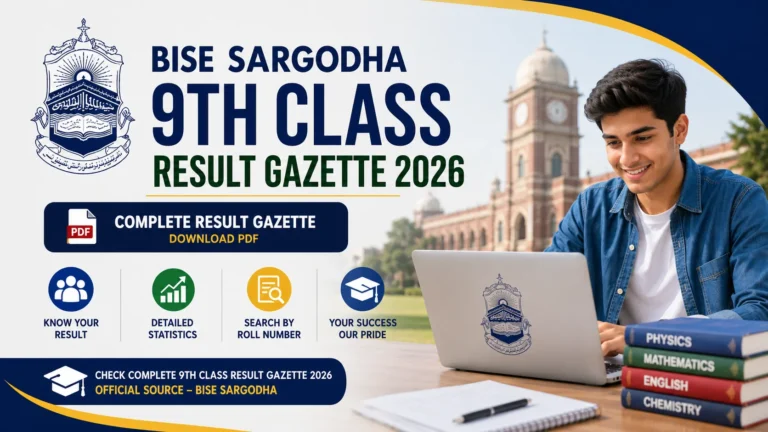 BISE Sargodha 9th Class Result Gazette 2026 – Download Complete PDF