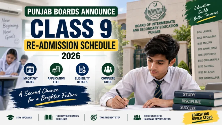 Punjab 9th Class Re-Admission 2026: Dates, Fees and Eligibility