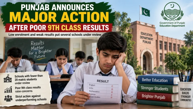 Punjab Reviews Low-Enrolment Schools After Weak 9th Class Results