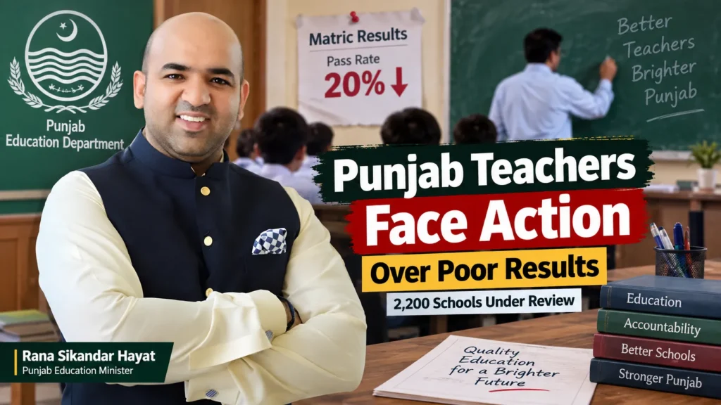 Punjab Teachers Face Action Over Very Low Matric Results